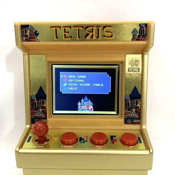 TETRIS GOLD Mini Arcade Game Classic Arcade Electronic Video Handheld Game WORKS - Picture 8 of 11